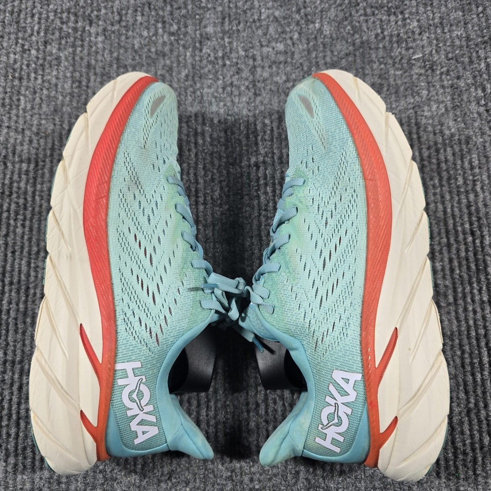 Hoka Clifton 8 Shoes Womens Size 8 B‎ Teal Orange Running Athletic Sneakers AEBL - Picture 7 of 15